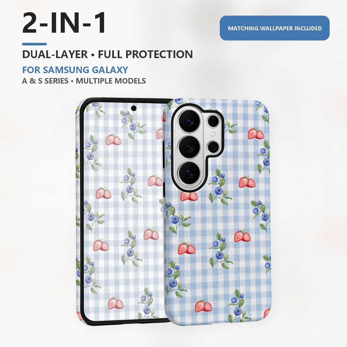 Blueberry Strawberry Gingham 2 - Samsung Galaxy S24 recension och pris