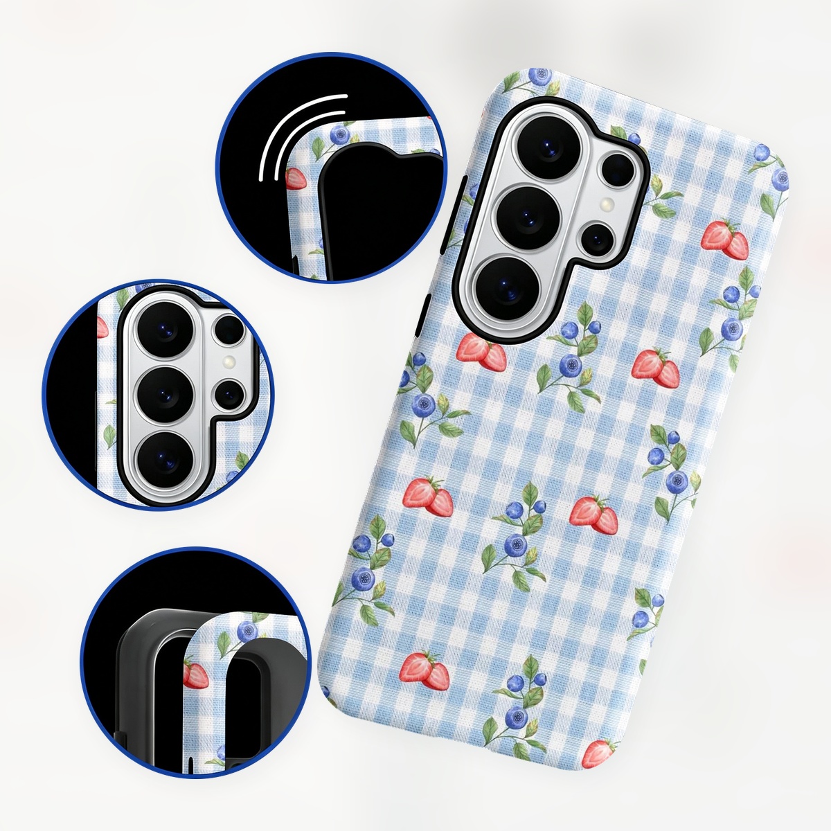 Blueberry Strawberry Gingham 2 - Samsung Galaxy S24 recension och pris