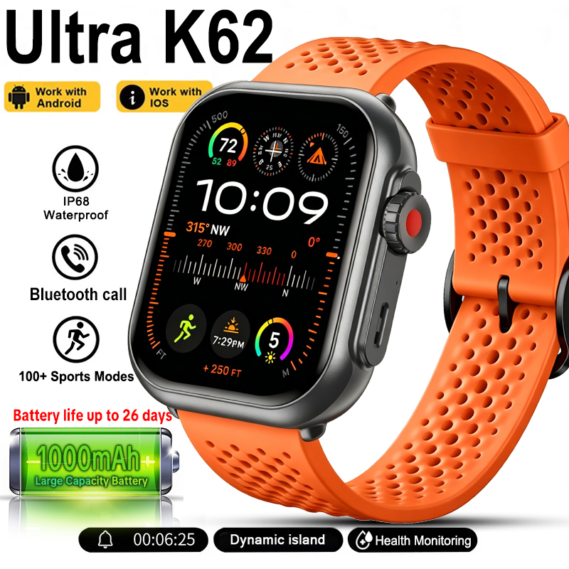 New Watch Ultra K62 Smartwatch - Fall Detection Watch recension och pris