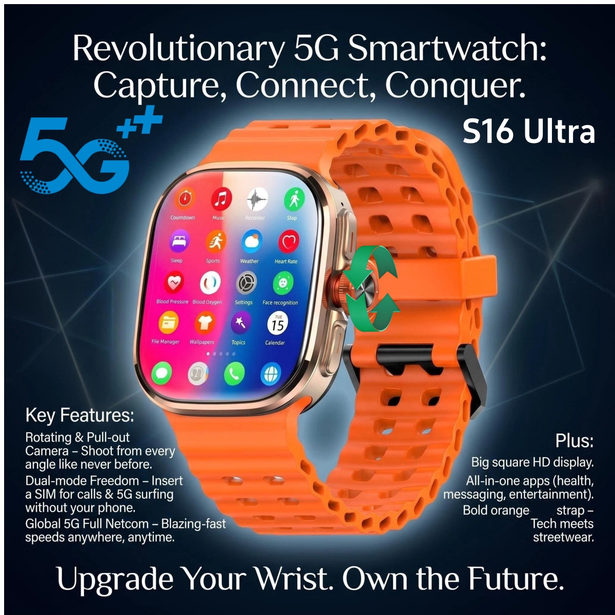 Original S16 Ultra Smartwatch  - Fall Detection Watch recension och pris